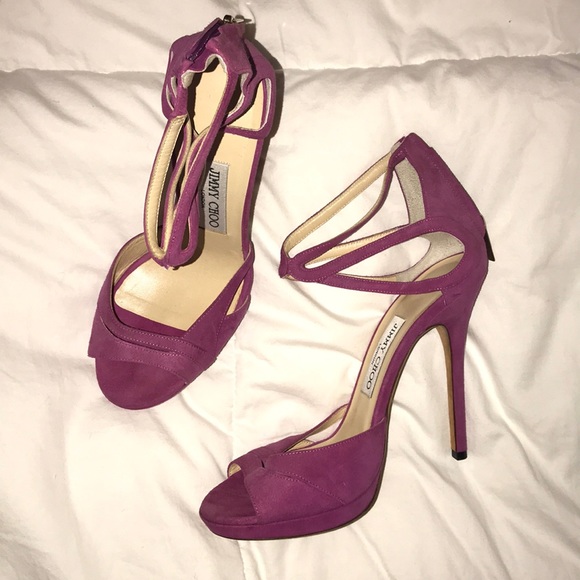Jimmy Choo Shoes - Pink suede Jimmy Choo heels/sandals